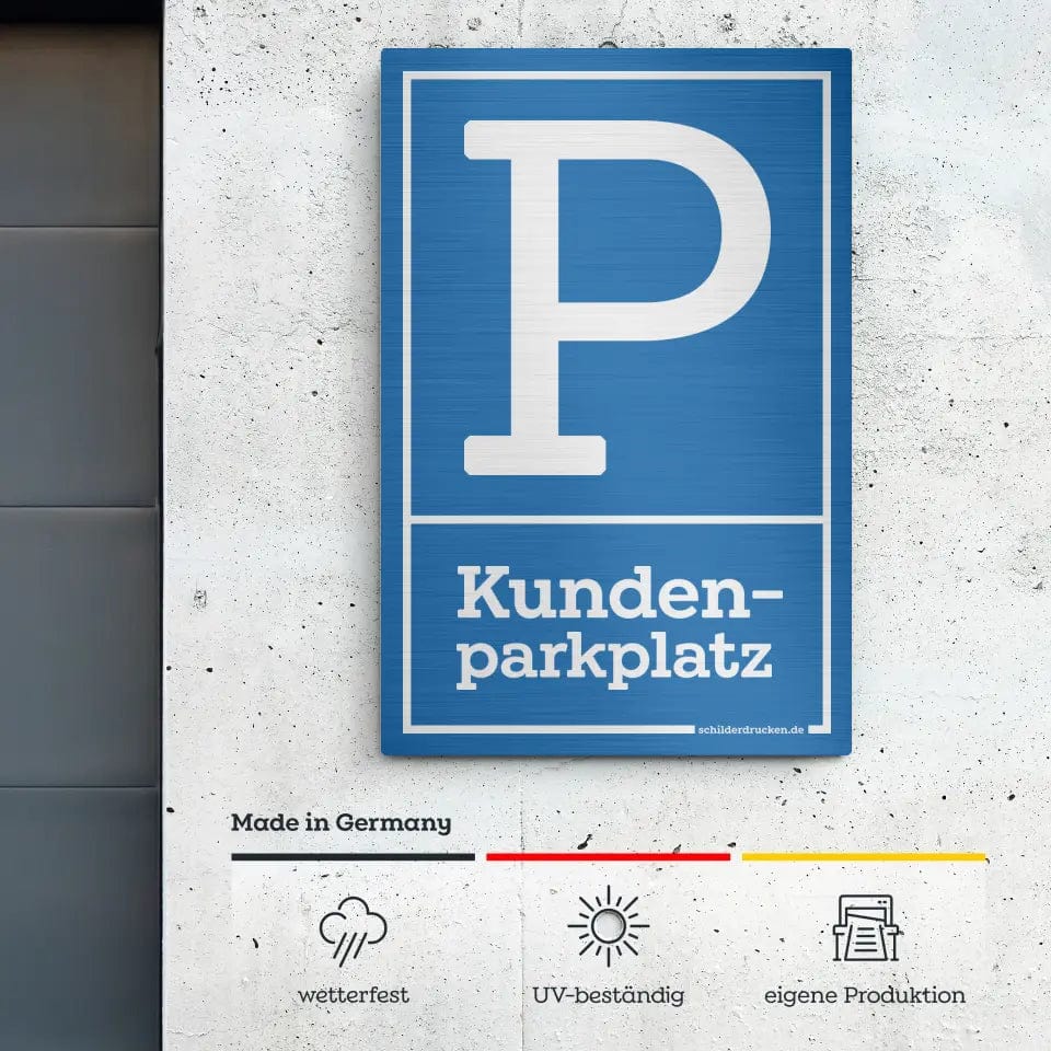 Parkplatzschild Customizer ChromaLuxe rechteckig / silber gebürstet / 20x30 cm - Hochformat online drucken lassen bei TeeInBlue