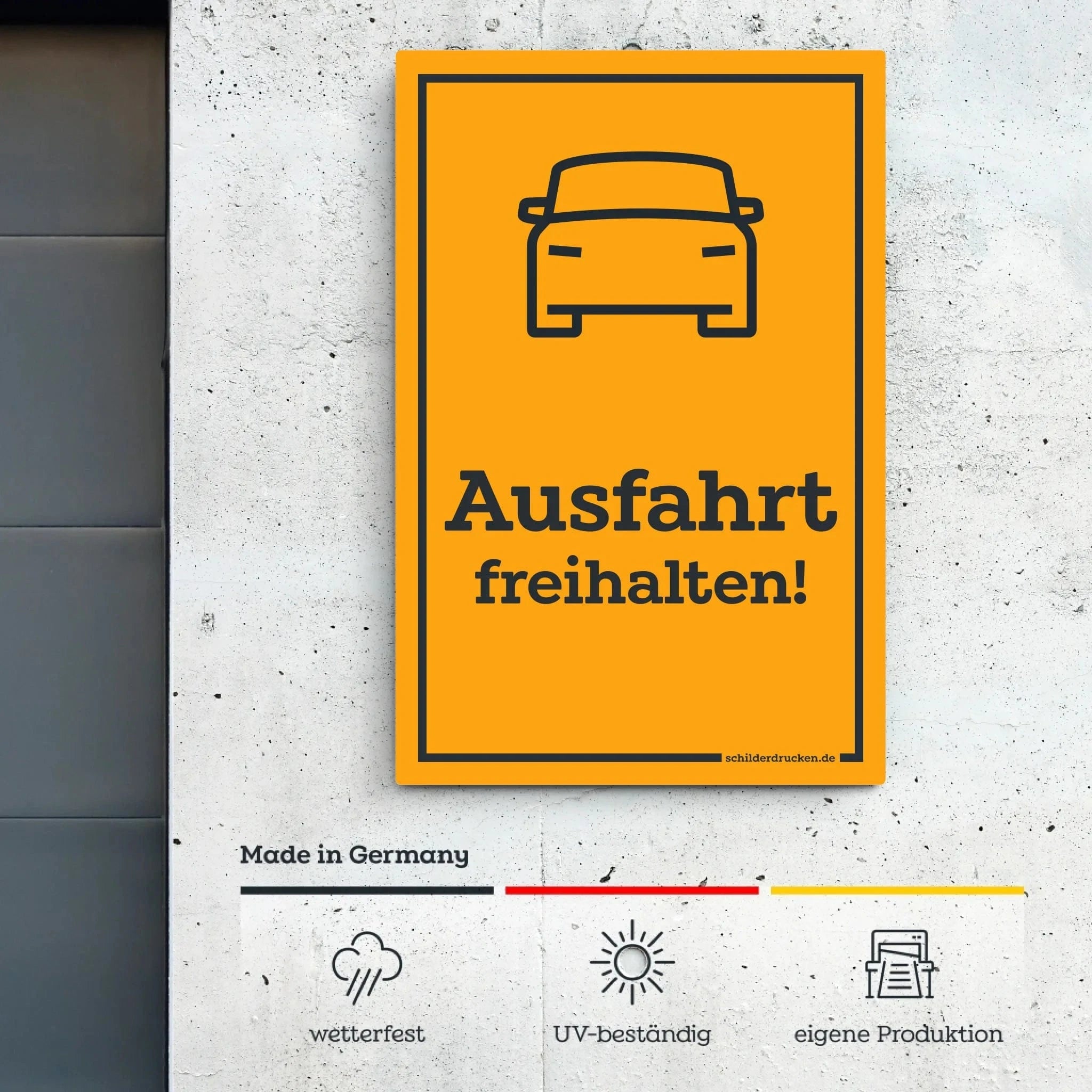Ausfahrt freihalten Customizer Signicolor – Vollaluminiumplatte / 2 mm / 13 x 20 cm online drucken lassen bei TeeInBlue