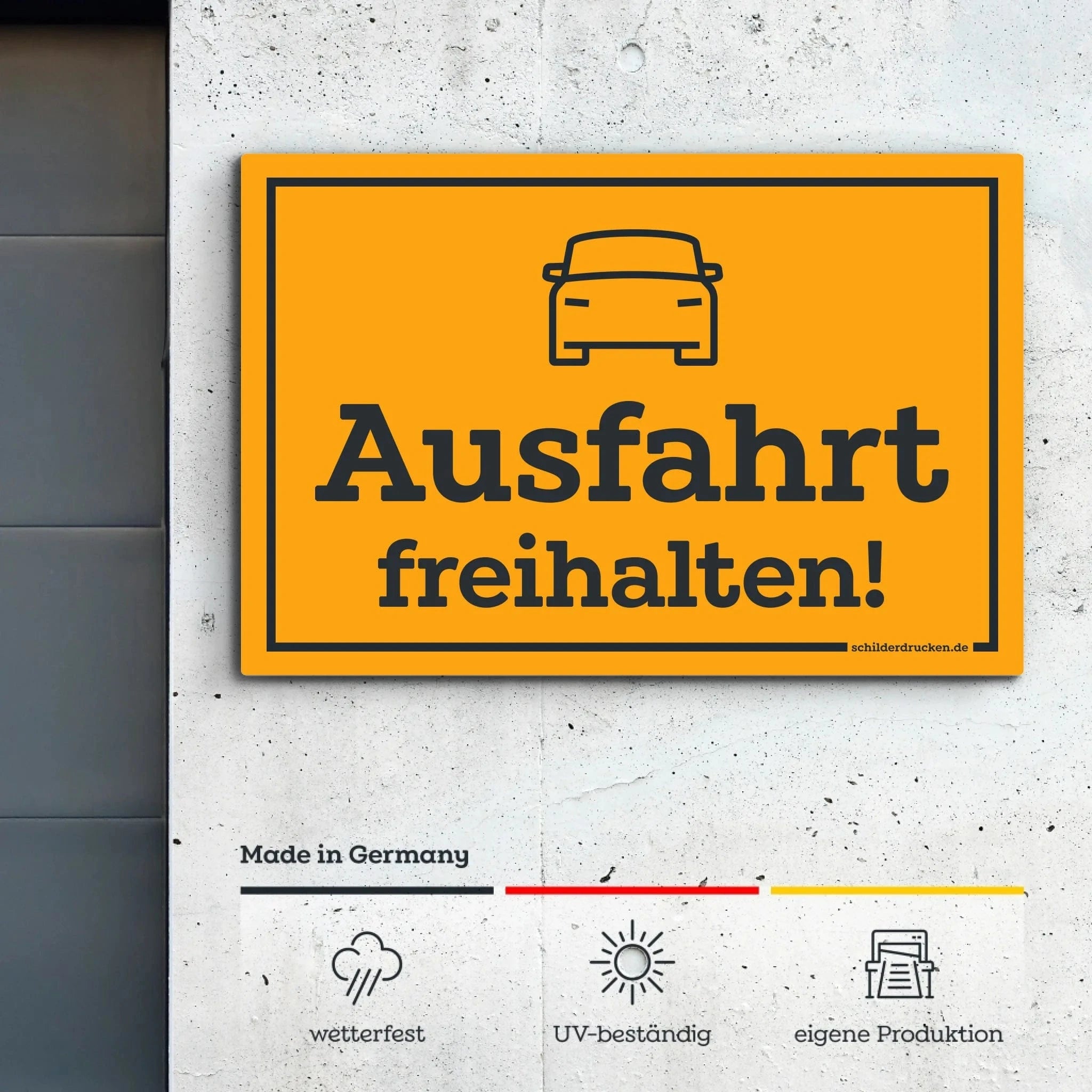 Ausfahrt freihalten Customizer Signicolor – Vollaluminiumplatte / 2 mm / 20 x 13 cm online drucken lassen bei TeeInBlue
