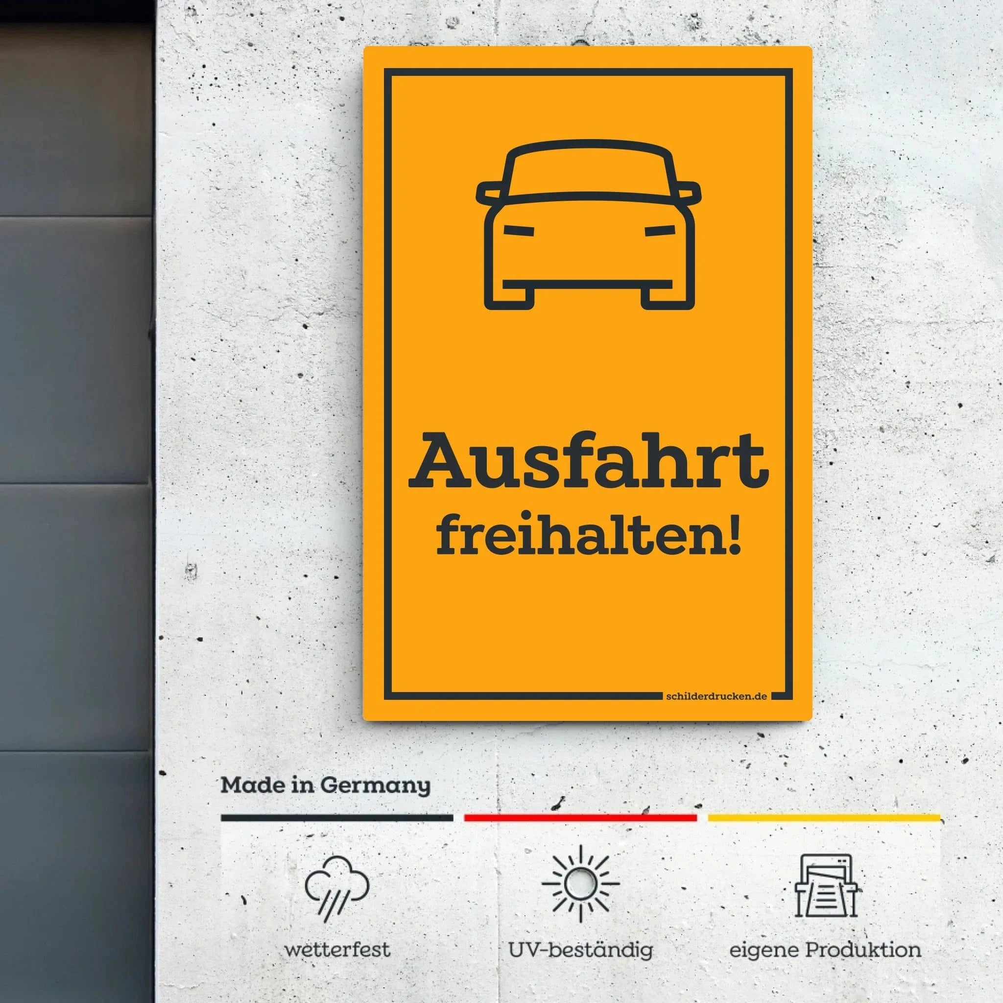 Ausfahrt freihalten Customizer ChromaLuxe – Aluminiumplatte / 1 mm / 20 x 30 cm online drucken lassen bei TeeInBlue