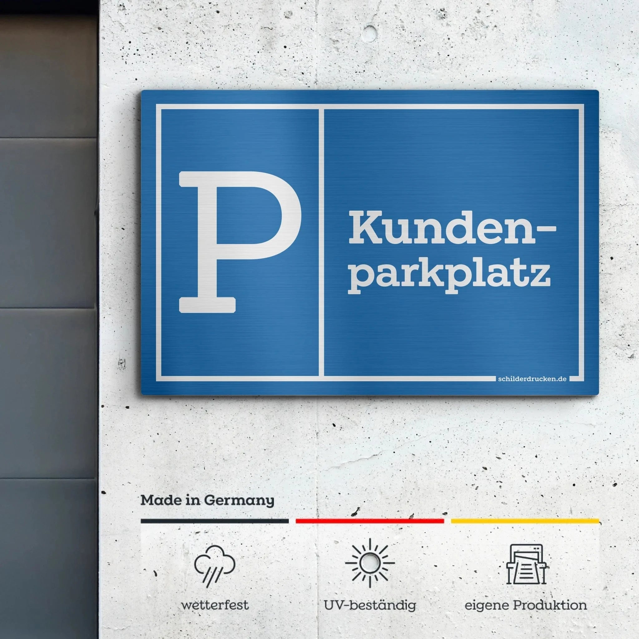 Parkplatzschild Customizer Butlerfinish – Alu-Verbundplatte / 3 mm / 20 x 13 cm online drucken lassen bei TeeInBlue