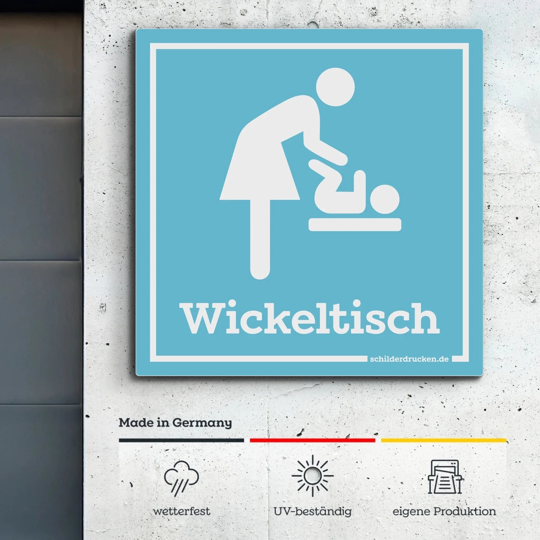 Türschild "Wickeltisch" Magnetschild / 1 mm / 15 x 15 cm online drucken lassen bei TeeInBlue